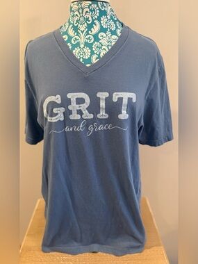Bella Canvas Slate Blue Graphic Tee with White Tag